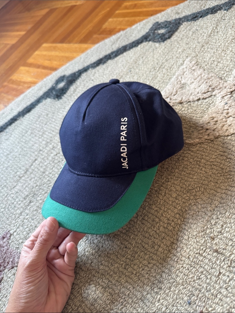 Jacadi Navy Cap with Green Brim